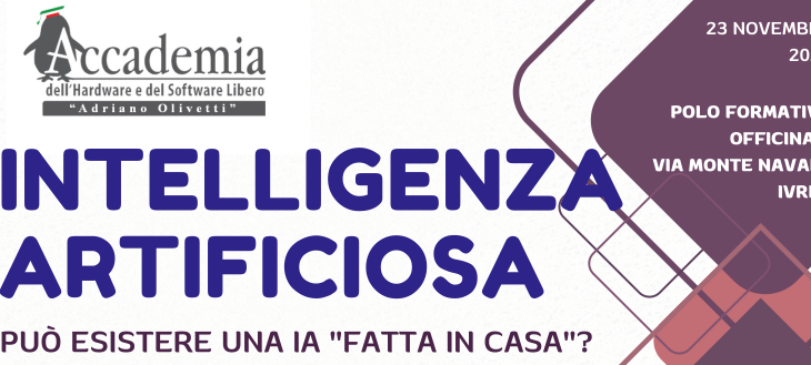 INTELLIGENZA ARTIFICIOSA – SABATO 23 NOVEMBRE – IVREA